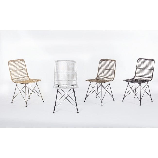 Set di 4 sedie da pranzo in rattan Lucila Nero (4)