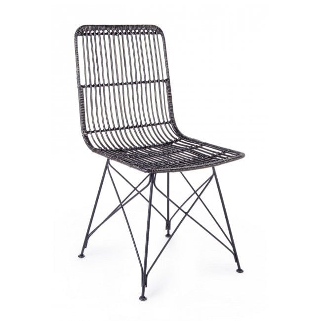 Set di 4 sedie da pranzo in rattan Lucila Nero (5)