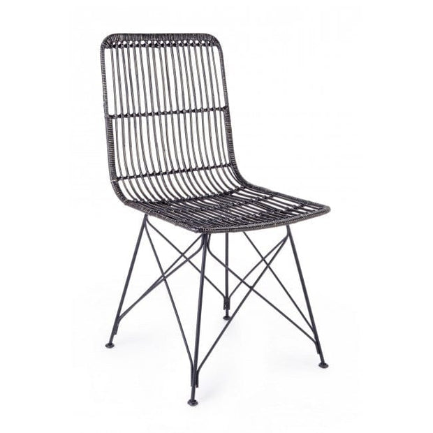 Set di 4 sedie da pranzo in rattan Lucila Nero (5)