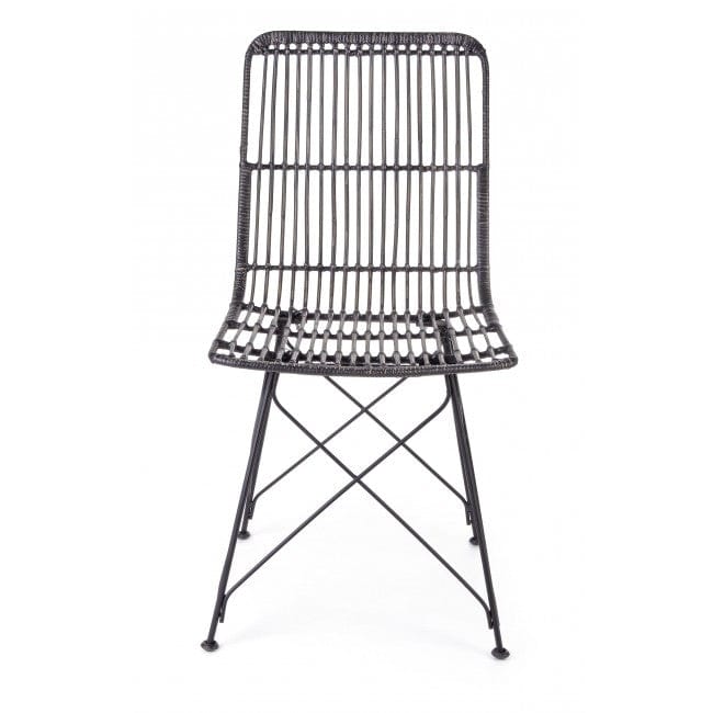 Set di 4 sedie da pranzo in rattan Lucila Nero (6)