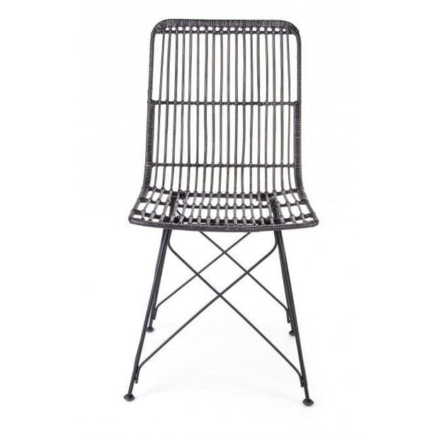 Set di 4 sedie da pranzo in rattan Lucila Nero (6)