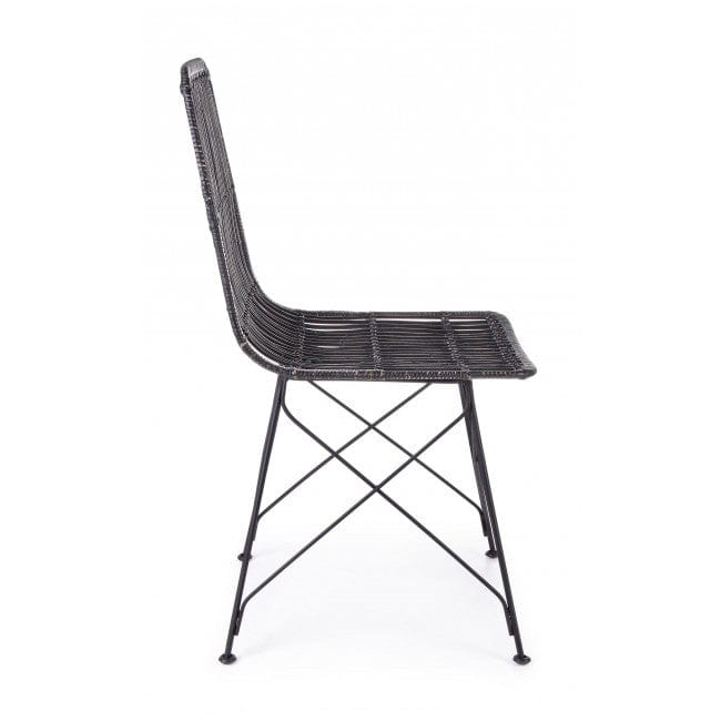 Set di 4 sedie da pranzo in rattan Lucila Nero (7)