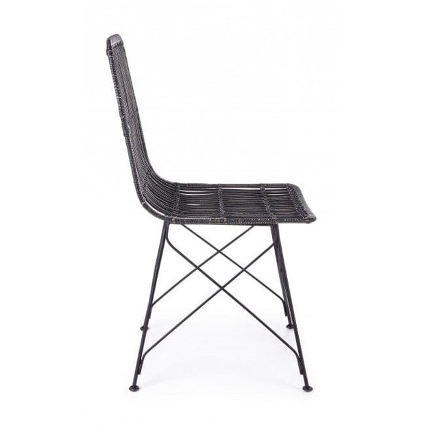 Set di 4 sedie da pranzo in rattan Lucila Nero (7)