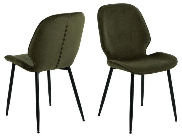 Set di 4 sedie da pranzo in tessuto Femke Verde