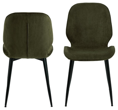 Set di 4 sedie da pranzo in tessuto Femke Verde (1)