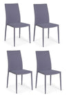 Set di 4 sedie da pranzo in tessuto Ivy Grigio