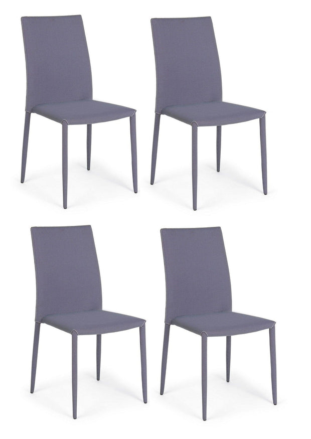 Set di 4 sedie da pranzo in tessuto Ivy Grigio