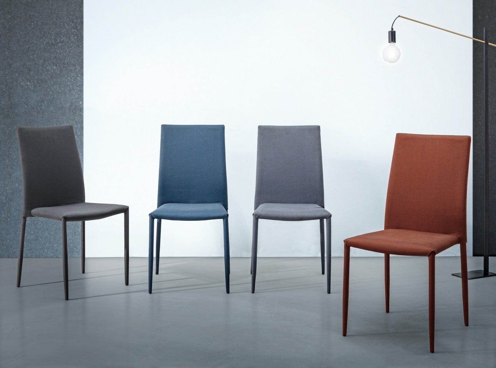 Set di 4 sedie da pranzo in tessuto Ivy Grigio (1)