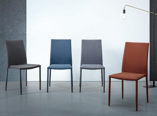 Set di 4 sedie da pranzo in tessuto Ivy Grigio (1)