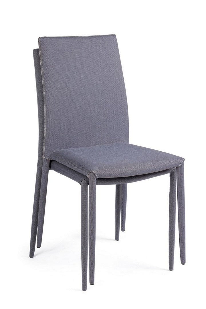 Set di 4 sedie da pranzo in tessuto Ivy Grigio (3)