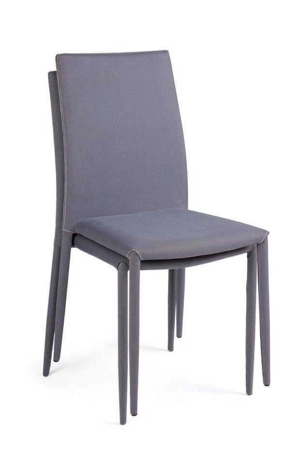 Set di 4 sedie da pranzo in tessuto Ivy Grigio (3)