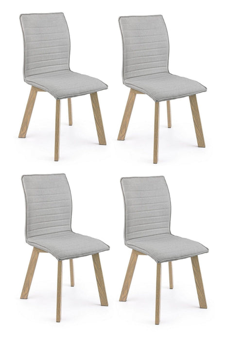 Set di 4 sedie da pranzo in tessuto Klizia Grigio