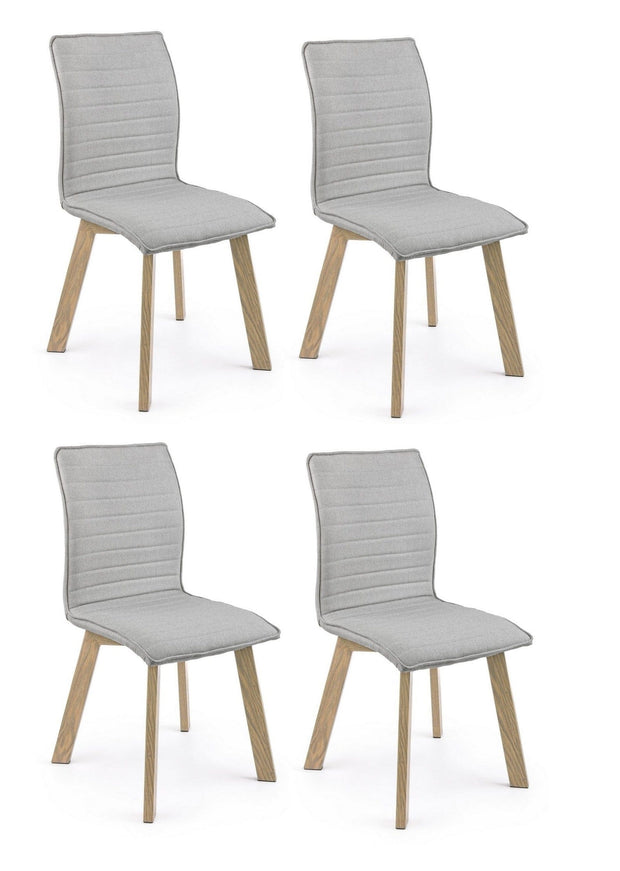 Set di 4 sedie da pranzo in tessuto Klizia Grigio