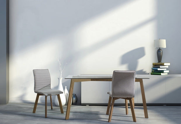 Set di 4 sedie da pranzo in tessuto Klizia Grigio (2)
