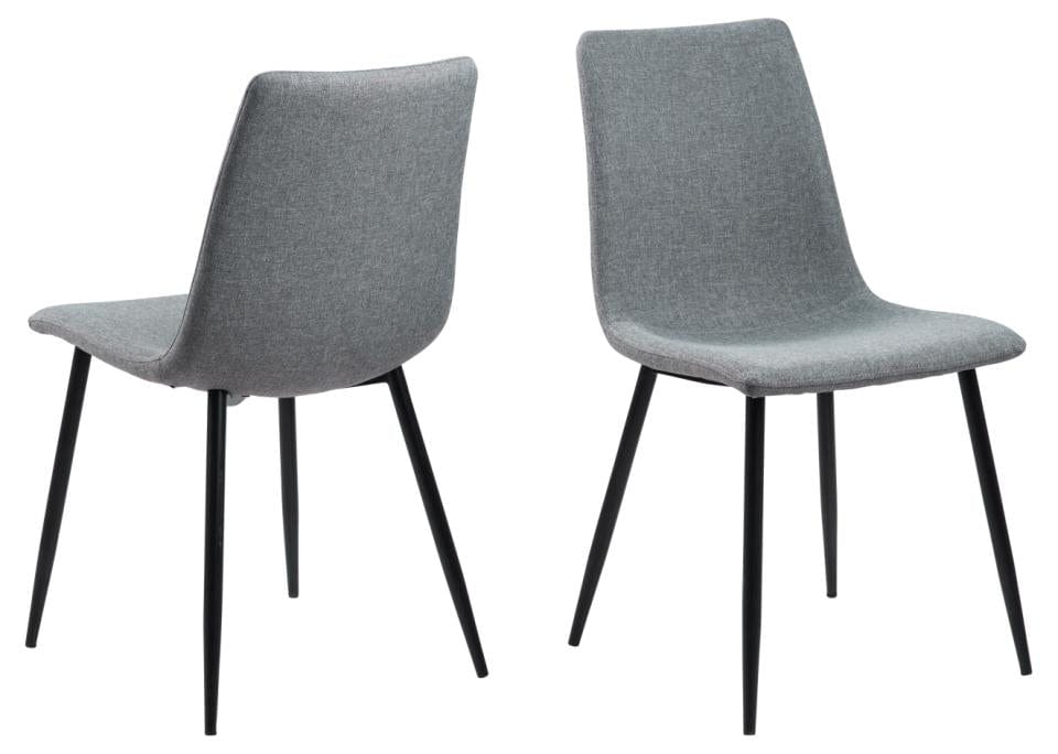 Set di 4 sedie da pranzo in tessuto Winnie Grigio (2)