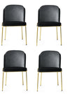 Set di 4 sedie da pranzo in velluto Dore 101 Nero