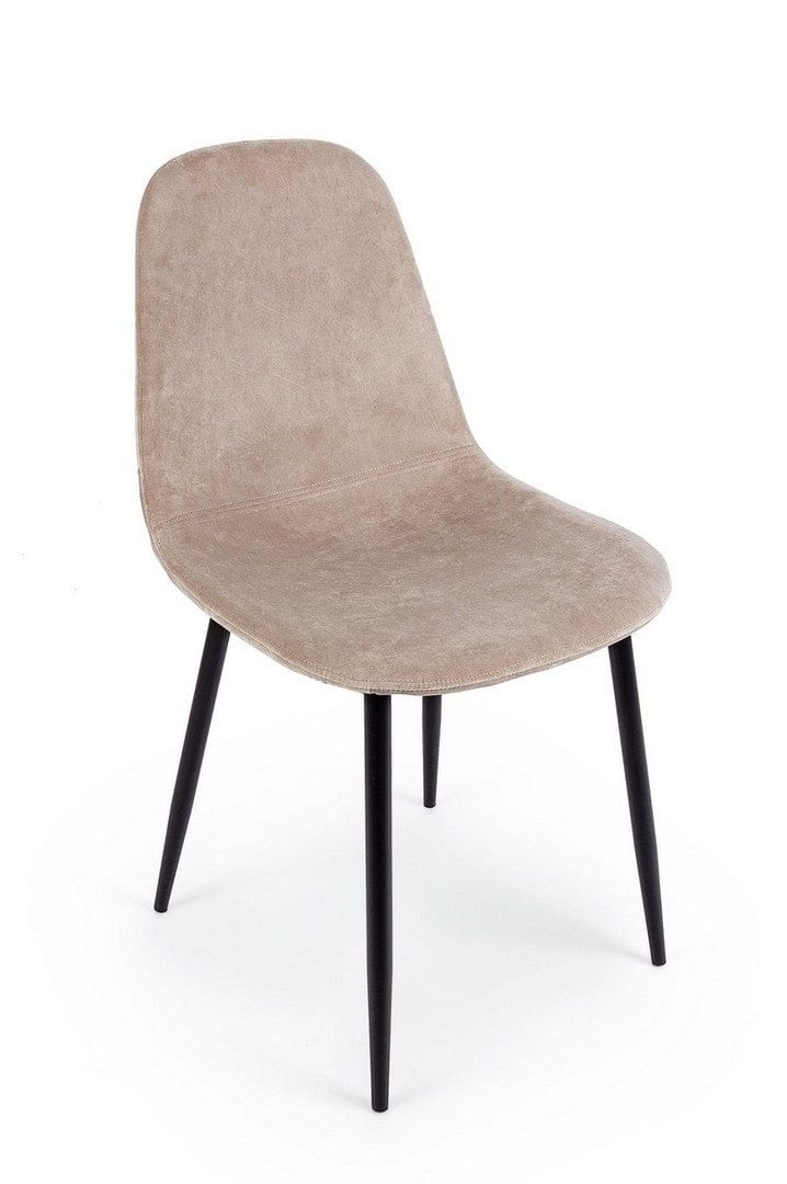 Set di 4 sedie da pranzo in velluto Irelia Cappuccino (2)