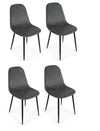 Set di 4 sedie da pranzo in velluto Irelia Grigio