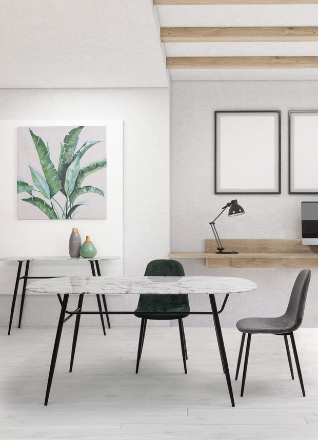 Set di 4 sedie da pranzo in velluto Irelia Grigio (2)