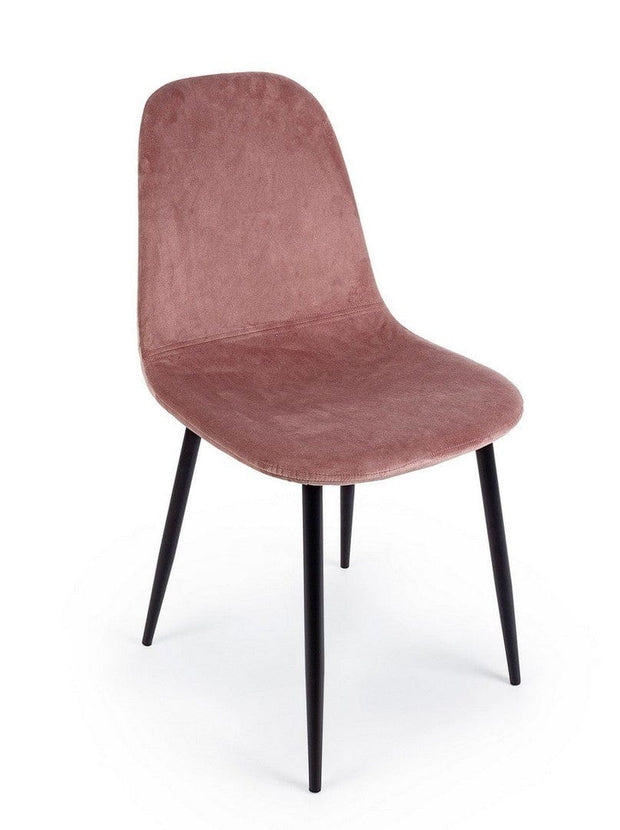 Set di 4 sedie da pranzo in velluto Irelia Rosa (2)