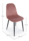 Set di 4 sedie da pranzo in velluto Irelia Rosa (4)