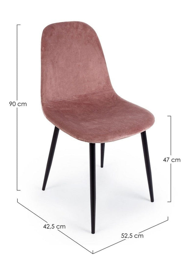 Set di 4 sedie da pranzo in velluto Irelia Rosa (4)