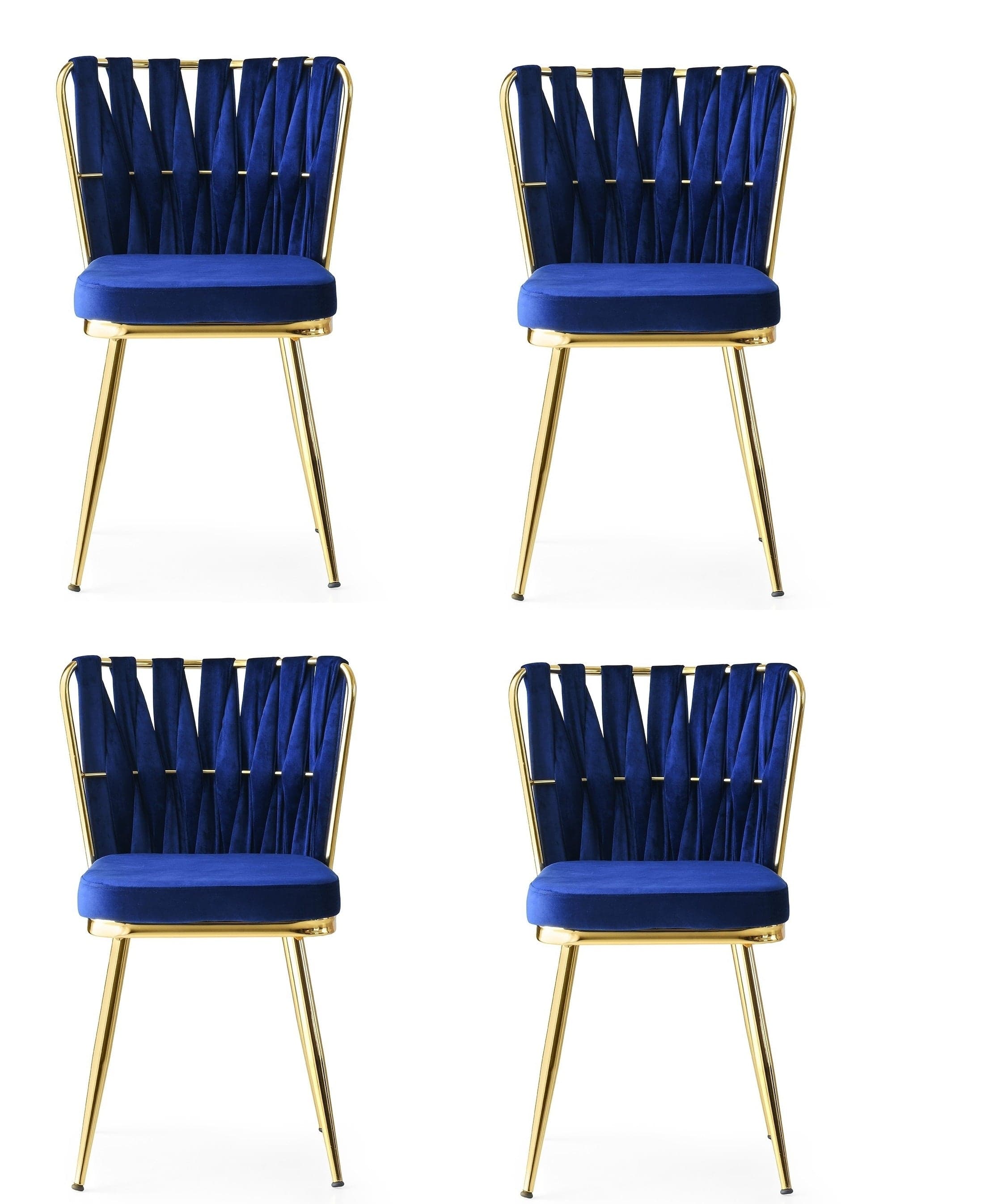 Set di 4 sedie da pranzo in velluto Kusa 142 Blu