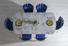 Set di 4 sedie da pranzo in velluto Kusa 142 Blu (2)