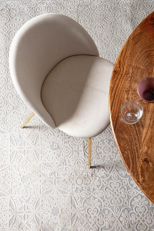 Set di 4 sedie da pranzo in velluto Tanya Bianco (1)