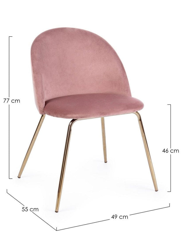 Set di 4 sedie da pranzo in velluto Tanya Rosa (6)