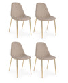 Set di 4 sedie da pranzo in velluto Terry Cappuccino