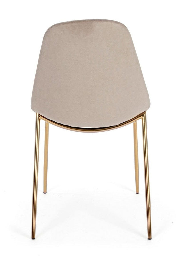 Set di 4 sedie da pranzo in velluto Terry Cappuccino (4)