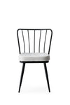 Set di 4 sedie da pranzo in velluto Yildiz 186 Bianco e Nero (3)