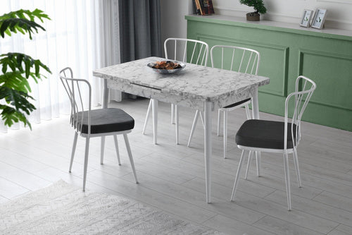 Set di 4 sedie da pranzo in velluto Yildiz 229 Grigio (1)