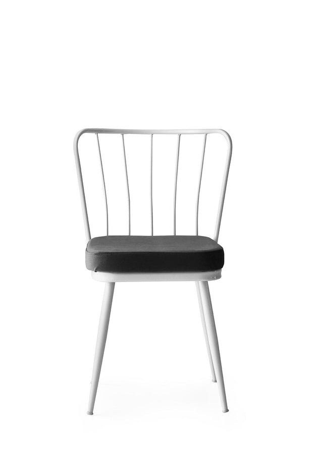Set di 4 sedie da pranzo in velluto Yildiz 229 Grigio (2)