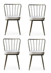 Set di 4 sedie da pranzo in velluto Yildiz 984 Bianco