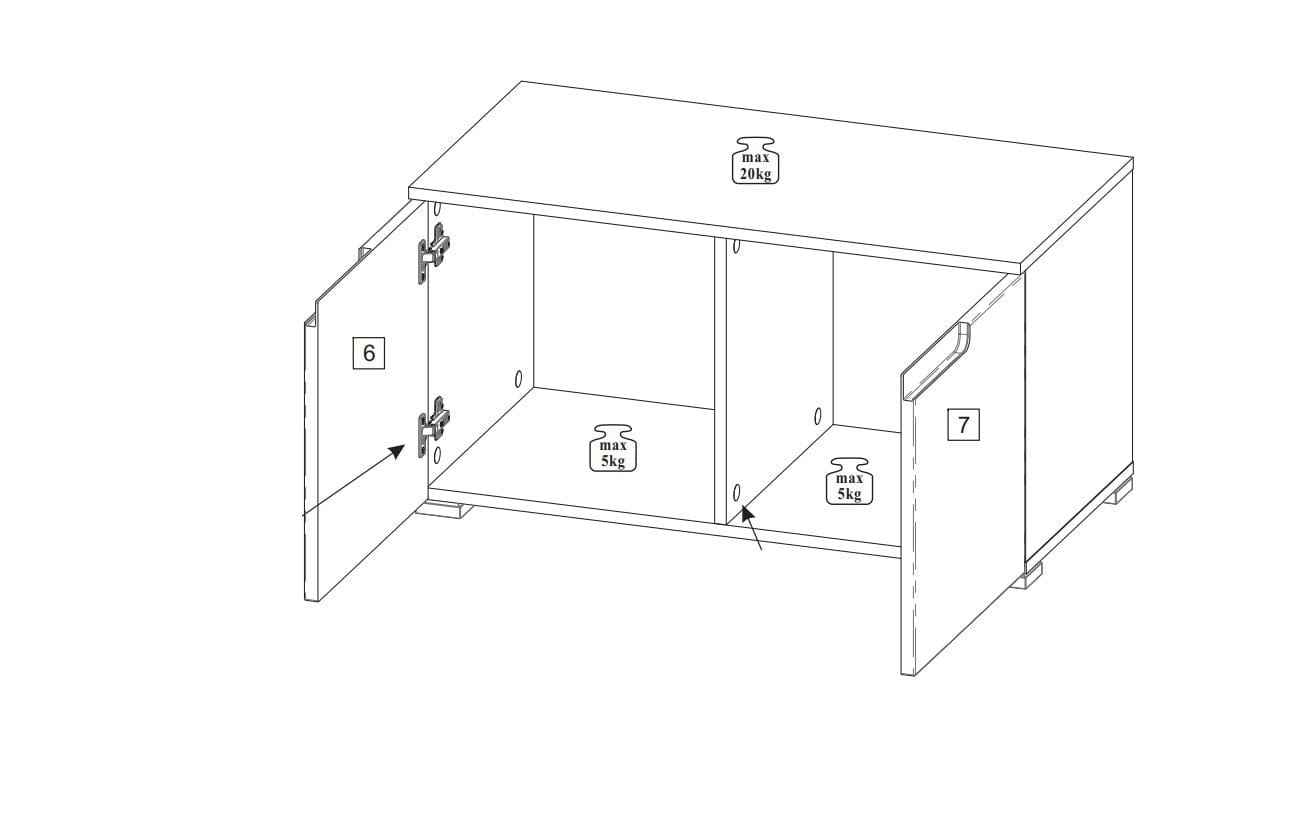 Set di 5 mobili da corridoio in MDF e pallet Gabrielle White (9)