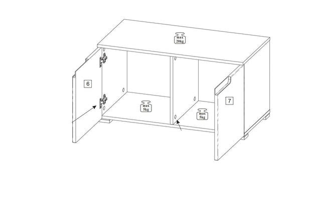 Set di 5 mobili da corridoio in MDF e pallet Gabrielle White (9)