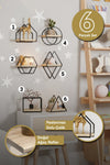Set di 6 scaffali da muro Montessori Nero (2)