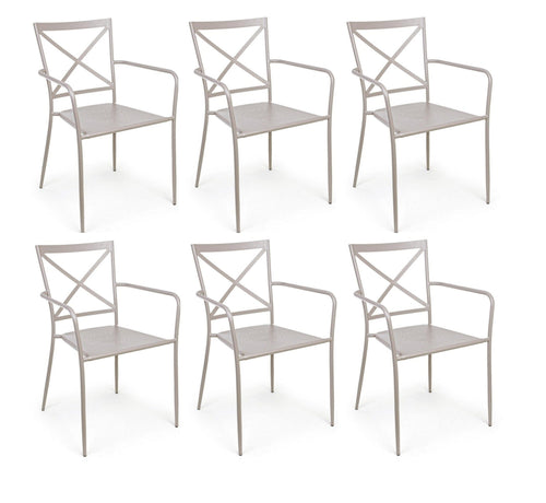 Set di 6 sedie da giardino Avia Grigio