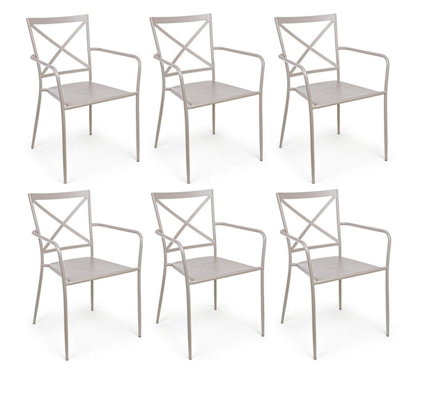 Set di 6 sedie da giardino Avia Grigio