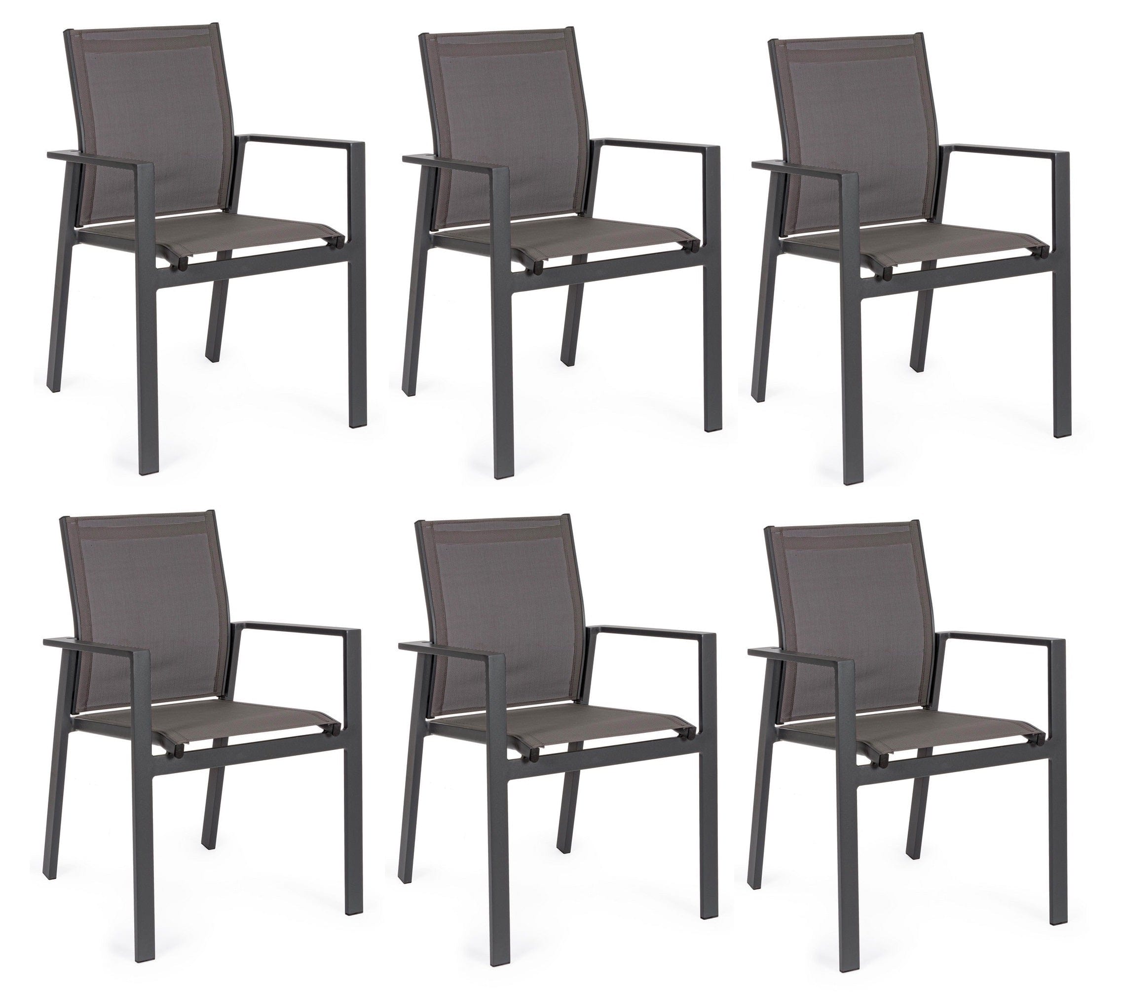 Set di 6 sedie da giardino Crozet Antracite