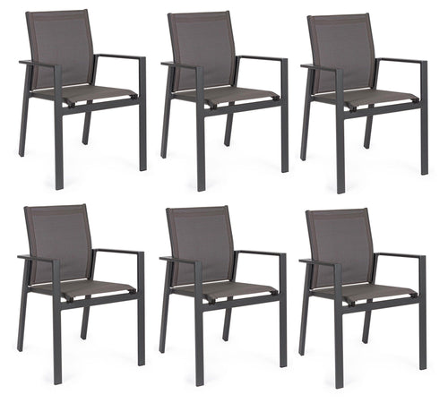 Set di 6 sedie da giardino Crozet Antracite
