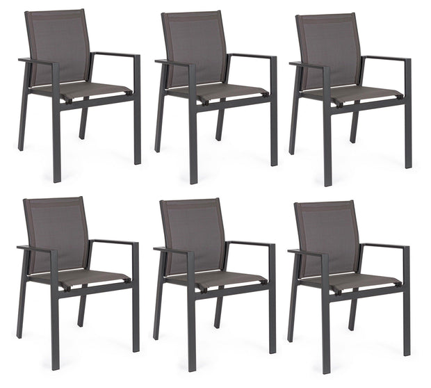 Set di 6 sedie da giardino Crozet Antracite