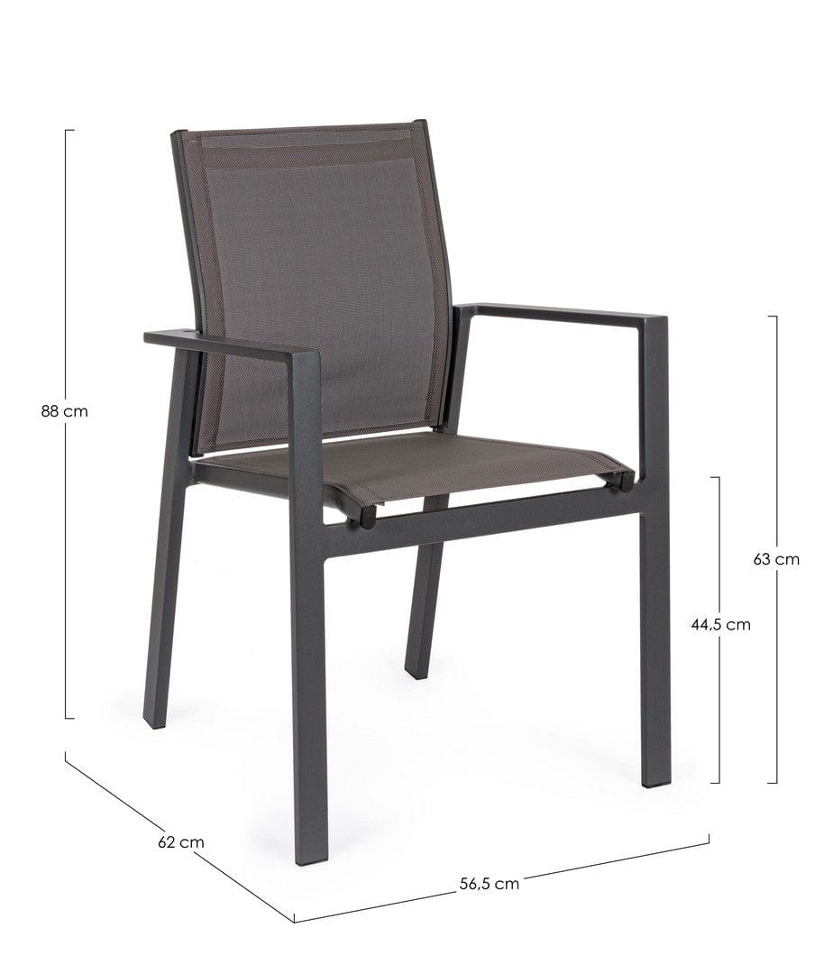 Set di 6 sedie da giardino Crozet Antracite (9)