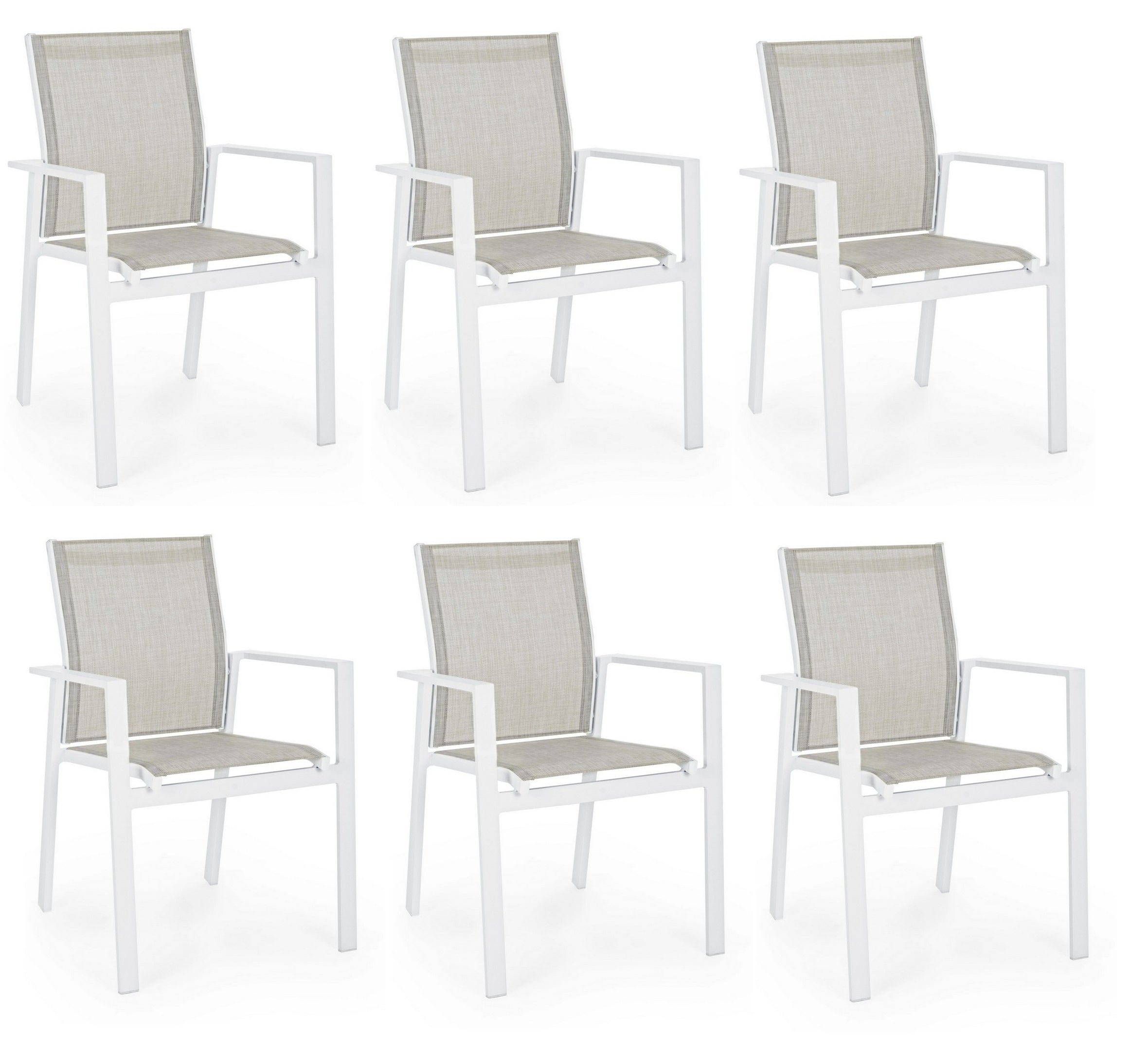 Set di 6 sedie da giardino Crozet Grigio