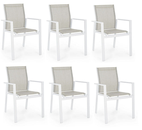 Set di 6 sedie da giardino Crozet Grigio