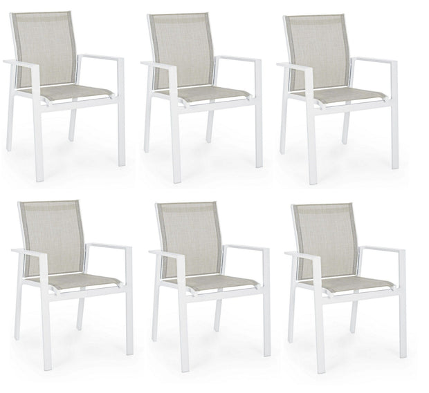 Set di 6 sedie da giardino Crozet Grigio