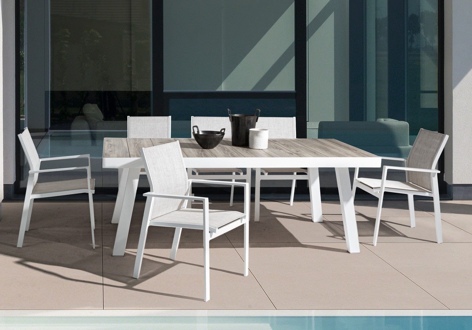 Set di 6 sedie da giardino Crozet Grigio (3)