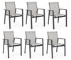 Set di 6 sedie da giardino Crozet Grigio
